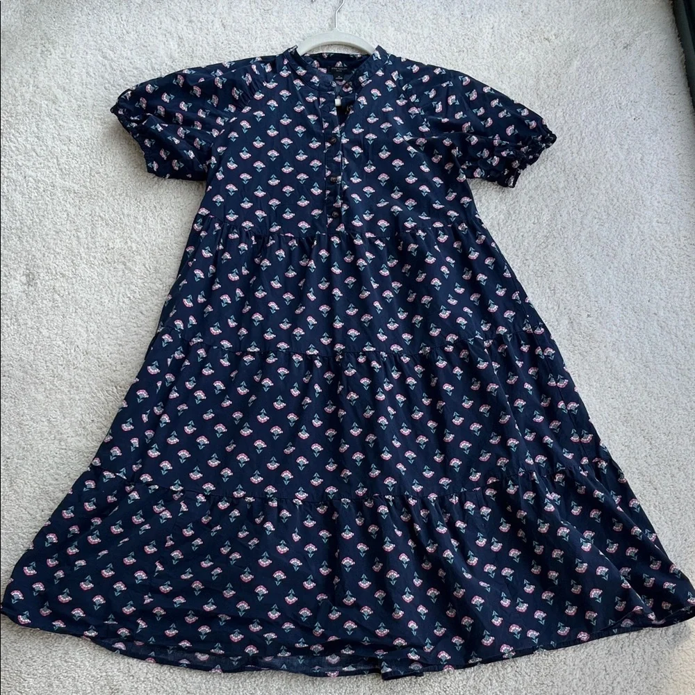 Ann Taylor Midi Puff Sleeve Shirt Dress - Picture 2 of 8